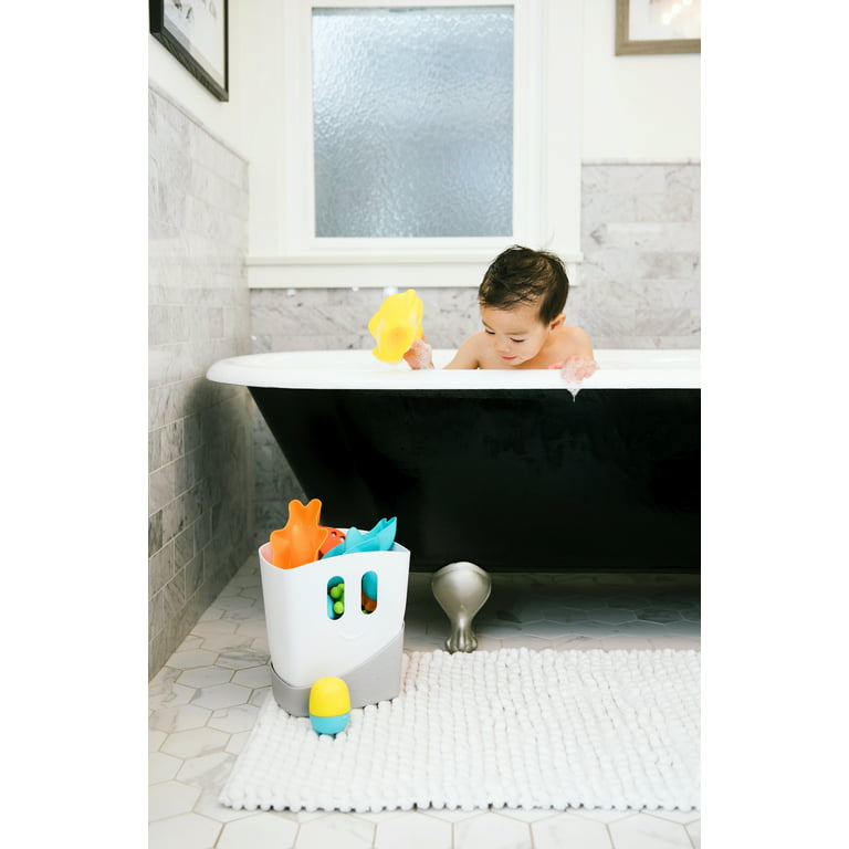 Bath Toy Storage - 2 Piece Baby Bathtub Toy Holder with Removable Base for  Draining - Drying Kids