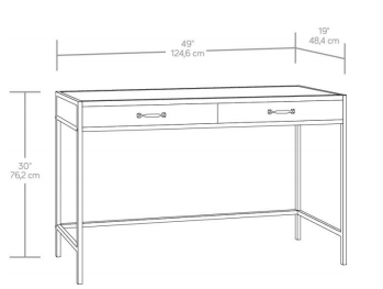 Mainstays Metro Desk with 2 Drawers, Warm Ash - image 3 of 5