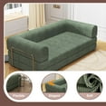 thumbnail image 6 of Convertible Corduroy Sleeper Sofa Bed, Folding Mattress Couch with Fixed-Shape Frame, 3 Seater Fold Out King Size Futon, No Assembly Floor Couch, 6 of 7