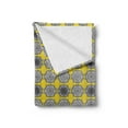 thumbnail image 2 of Renaissance Soft Flannel Fleece Blanket, Retro Damask Motif Mosaic Tiles with Antique Ornamental Baroque Effects, Cozy Plush for Indoor and Outdoor Use, 50" x 60", Yellow Black White, by Ambesonne, 2 of 5