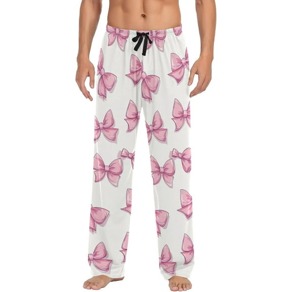 Top-kevin Bows Mens Pajama Pants with Drawstring Pockets Lounge Pants Casual Pajama Bottoms Men Sleep PJ Pants