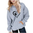 thumbnail image 2 of ATOGUTA Girls Sweatshirt Long Sleeve Pullover Top Hoodie Kids Fall Winter Sweatshirts Size 5T-15, Gray, 2 of 6