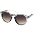 thumbnail image 2 of sunglassLA - Metal Temple Keyhole Bridge Neutral-Colored Lens P3 Round Sunglasses 50mm - 50mm, 2 of 4
