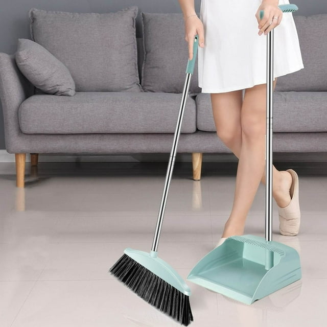 Long Handle Brooms And Dustpan Squeegee Set For Office Home School Hotel Bar Kitchen Lobby Floor