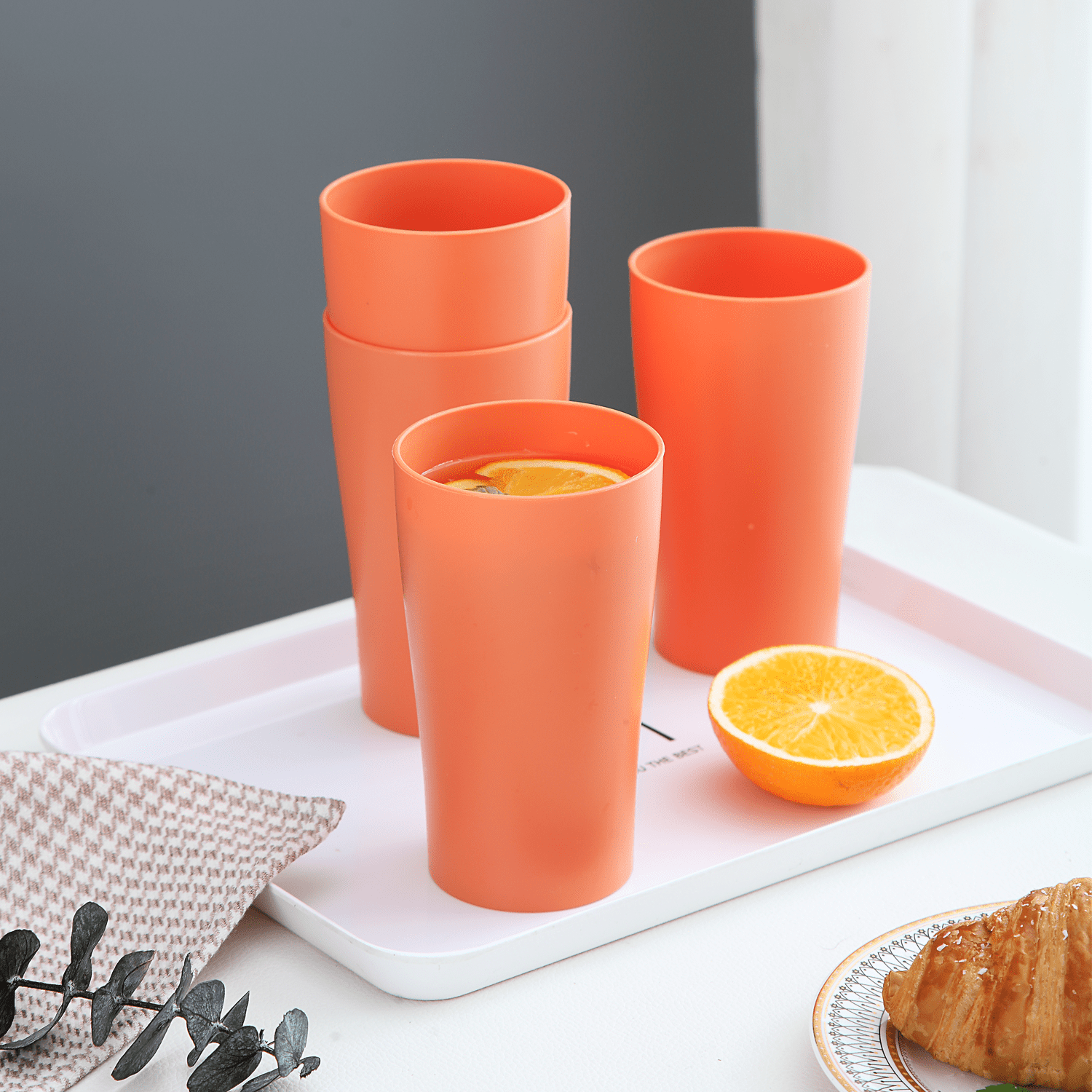 8PCS Plastic Cups Reusable Unbreakable Water Drinking Cup,Toiletry