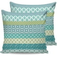 thumbnail image 5 of Outdoor Waterproof Throw Pillow Covers Set of 2 Teal Boho Stripe Tribal Vingtage Lumbar Pillowcases 16x16 Inch Green Bohemian Style Decorative Pillows Cushion Case Patio Pillows for Couch Bed Garden, 5 of 5