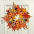 thumbnail image 2 of Lyacmy 18 Inch Pumpkin Fall Wreaths for Front Door Fall Decorations for Home,Orange Fall Front Door Wreath with Maple Leaves for Fall Decor Outdoor Indoor Thanksgiving, 2 of 8