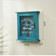 thumbnail image 3 of 1 caja de almacenamiento de llaves para colgar en la pared de madera retro, puerta colgante rústica para el hogar, puerta de cristal a prueba de polvo, caja de pared decorativa (azul, con 3 piezas de JAMW Sencillez, 3 of 3