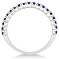 thumbnail image 3 of Half-Eternity Blue Sapphire Wedding Band Stacking Ring 925 Sterling Silver Gemstone Jewelry For Women Gift, 3 of 5