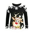 thumbnail image 4 of Blouses pour Femmes Décontractées Élégantes Imprimé de Noël Manches Trois-Quarts Col Rond Manches Longues pour Femmes en Solde, 4 of 4