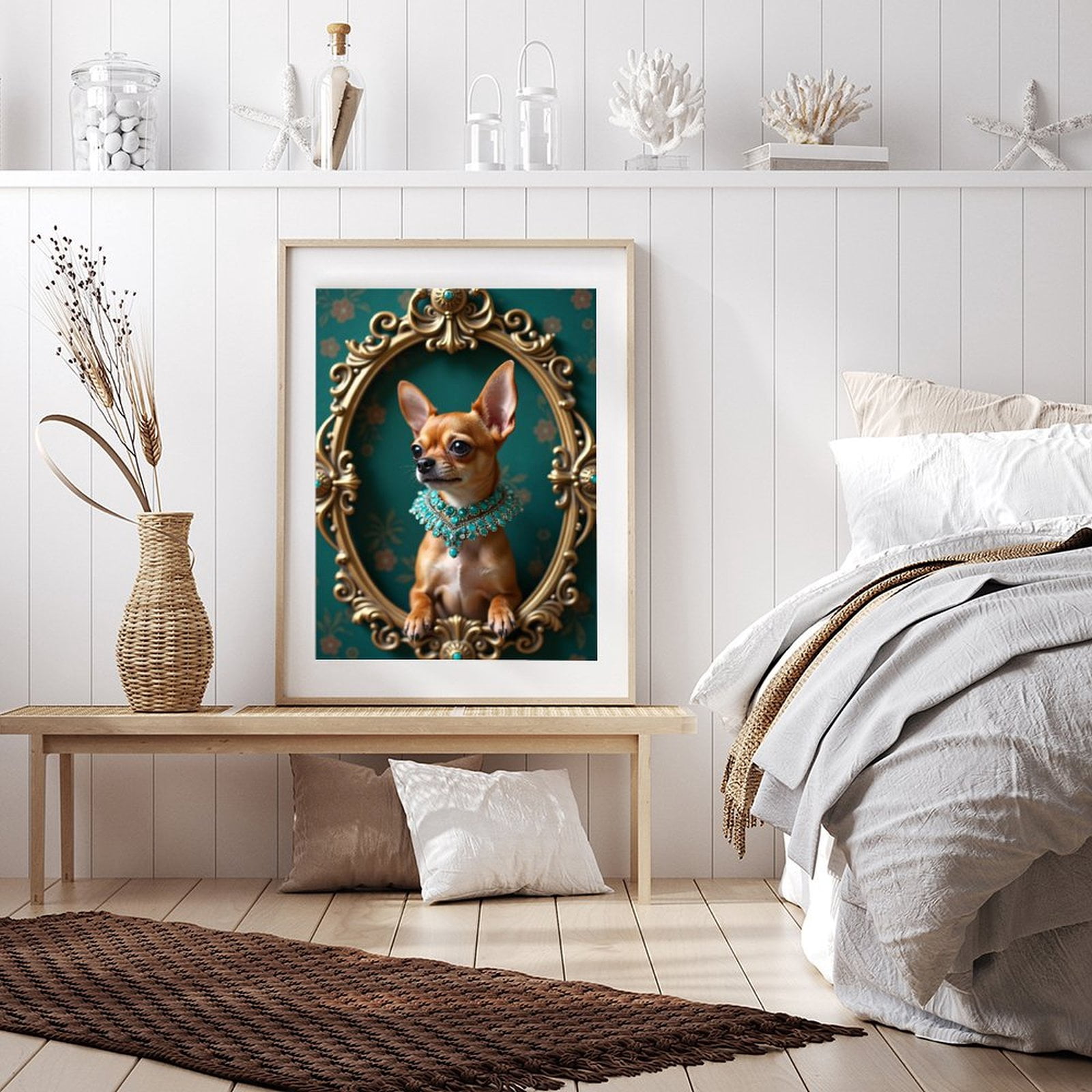 Diamond Art Kit for Adults, Chihuahua Regal Portrait Vintage Decor Diamond Painting for Adults Beginners, DIY Diamond Art Painting Kits, 5D Diamond Painting Crafts for Home Decor 12x16 Frameless