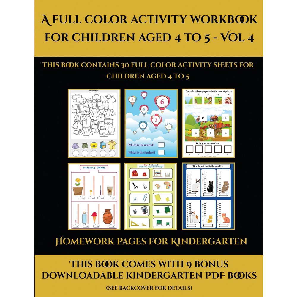 Homework Pages for Kindergarten: Homework Pages for Kindergarten (A