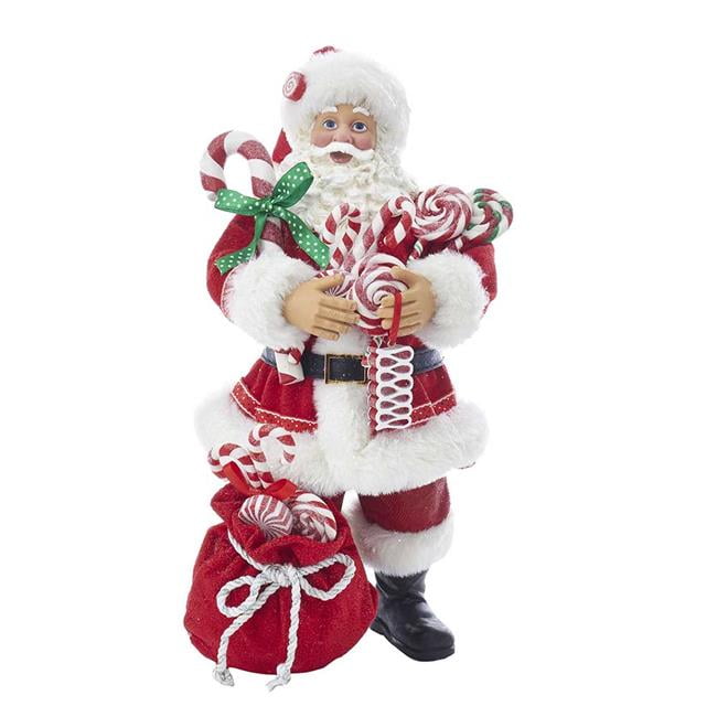 Set/2 Kurt Adler Candy Cane Lollipop Santa Claus Christmas Tree Decor Ornaments 