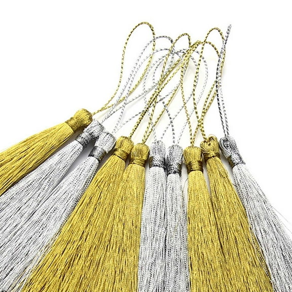 Stri 30pcs DIY Tassel Pendants Bookmark Fan Lantern Curtain Delicate Hanging Ornaments (Golden and Silver Mixed)