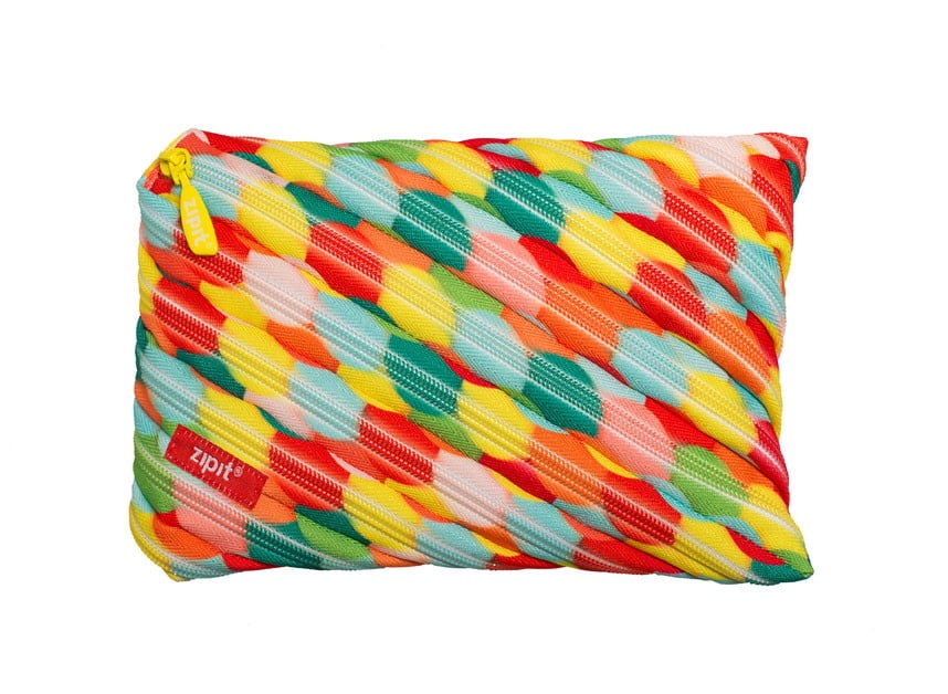 ZIPIT Colorz Large Pencil Case for Girls, Large Capacity Pouch, Holds up to 60 Pens, Made of One Long Zipper! (Large Bubbles)