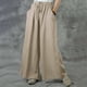 thumbnail image 2 of Pantalones largos de cintura elástica con bolsillo informal sólido de verano a la moda para mujer Fridja  alkflakhf34208, 2 of 9