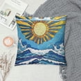 thumbnail image 2 of Orinice Sun Clouds Waves Graphic Decorative Cushion Throw Pillow Cover for Home Couch Living Room Bed Sofa 24x24in, 2 of 5