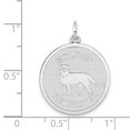 thumbnail image 2 of 14K White Gold Polished Engravable Golden Retriever Disc Charm, 2 of 2