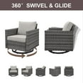 thumbnail image 5 of PARKWELL 4 Pieces Outdoor Sofa Furniture Sets with 30" Fire Pit Table and Swivel Glider for Patio Garden Poolside Deck,Gray Wicker and Gray Cushions, 5 of 8