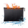thumbnail image 1 of Bolsa grande para documentos ignífuga con bolsillos con cremalleras, bolsa ignífuga resistente al agua de 13,7x 9,4, bolsa de dinero de almacenamiento seguro ignífuga para portadocumentos A4,, 1 of 4