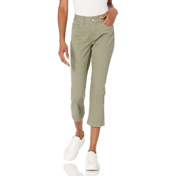Rafaella Women's Petite Petite Slim Fit Denim Capri Pants, Pale Ivy, 14P