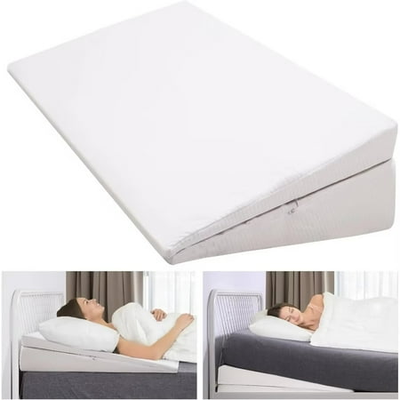 NAIZEA Extra Large Memory Foam Bed Wedge Pillow for Sleeping, 3 In 1 Adjustable to 2.5, 5 & 7.5 Inches, Bed Wedge Mattress Gap Filler for sleeping, Reading, Acid Reflux, Anti Snore