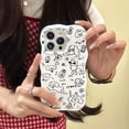thumbnail image 4 of Cute Graffiti Cartoon Dog Wavy Frame Hard Phone Case Compatible with iPhone Case (White,iPhone 12 Pro Max), 4 of 6