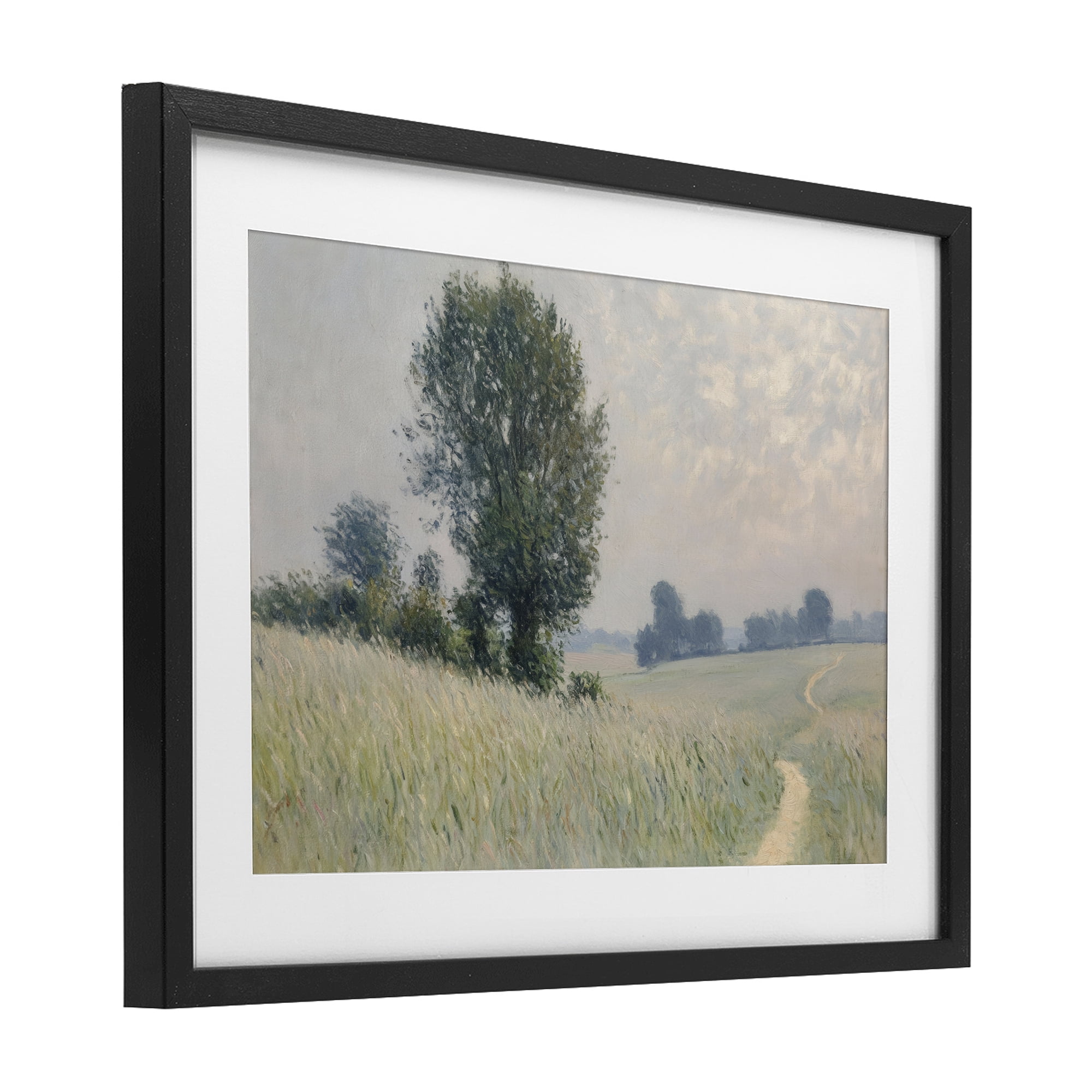Stupell Industries Tall Grass Path Through Meadow Black Framed Print Under Glass, design by Petal Prints Design