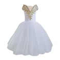 thumbnail image 4 of DHFJKG Girls Tutu Dresses Spaghetti Strap Shiny Tulle Ballet Dance Dress For Girl Sleeveless Sweetheart Neck Performance Party Ball Gown Ages 3-15 Years Soft Dresses, 4 of 4