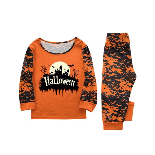 Family Matching Halloween Pajamas Set, Halloween Print PJs Sets 2 Pieces Loungewear Sleepwear Family Pajamas Matching Pjs