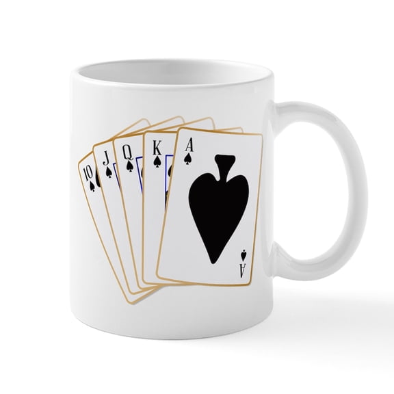 CafePress - Ace Spades Flush - 11 oz Ceramic Mug - Novelty Coffee Tea Cup