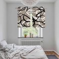 thumbnail image 6 of 2 Panels Kitchen Tier Curtains 39 Inch Length, Brown Geometric Grommets Window Treatment Curtain, Vintage Black White Striped Abstract Art Thermal Curtains Drapes for Living Room/Bathroom, 6 of 9