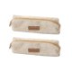 thumbnail image 1 of Beige PU Pen Bag with Smooth Zipper for Storage Easy to Place in Handbag or Backpack 2Pcs, 1 of 1