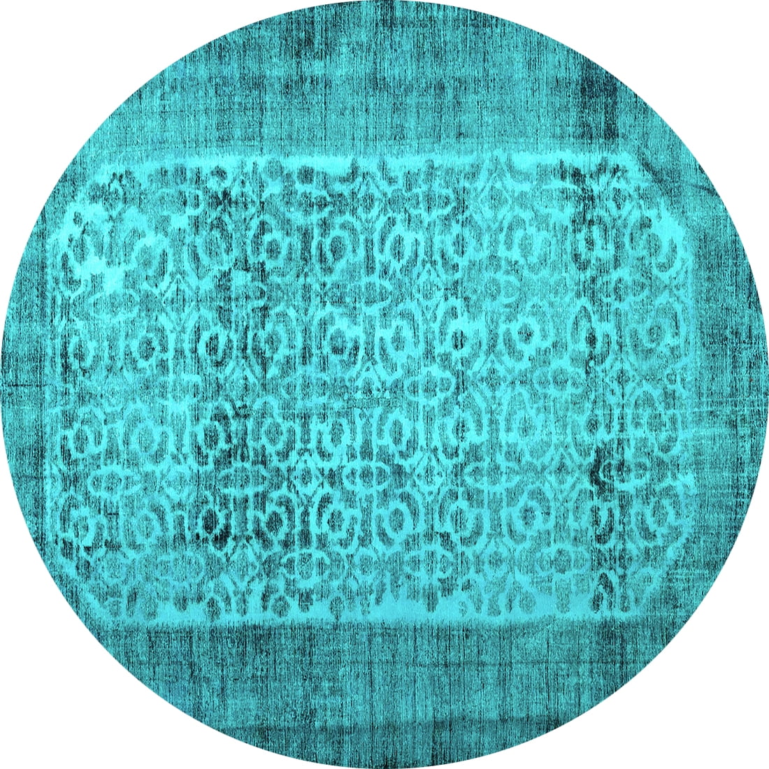 Ahgly Company Indoor Round Persian Turquoise Blue Bohemian Area Rugs, 8 ...