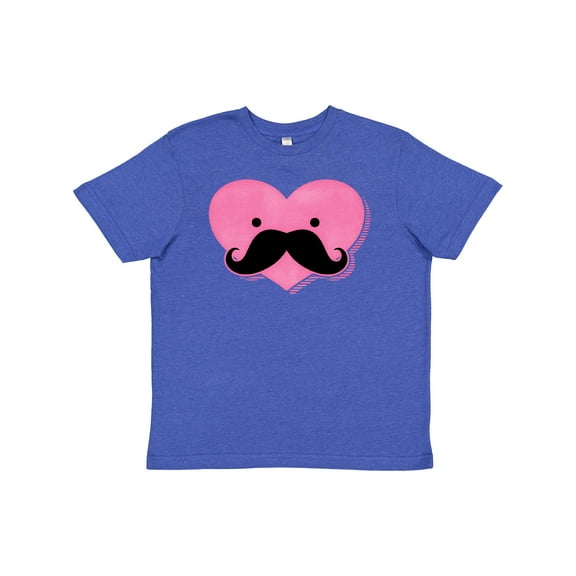 Inktastic Kawaii Mustache Heart Youth T-Shirt