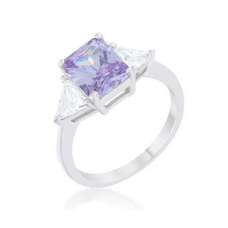 Jgoodin Womens Classic Lavender White Gold Rhodium Engagement Ring - Size 9