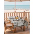 thumbnail image 2 of Outdoor Tablecloth with Umbrella Hole for Patio/Picnic/Party/Camping, Black Gray Palm Leaves Waterproof Table Cloth Rectangle Table Cover Washable, Summer Tropical Botanical Retro (60"x 84"), 2 of 9