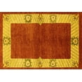 thumbnail image 1 of Ahgly Company Machine Washable Indoor Rectangle Oriental Yellow Industrial Area Rugs, 7' x 9', 1 of 4