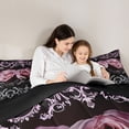thumbnail image 5 of Castle Fairy Pink Romantic Rose Queen Comforter Set,Bohemian Damask Bedding Comforter Set, 5 of 8