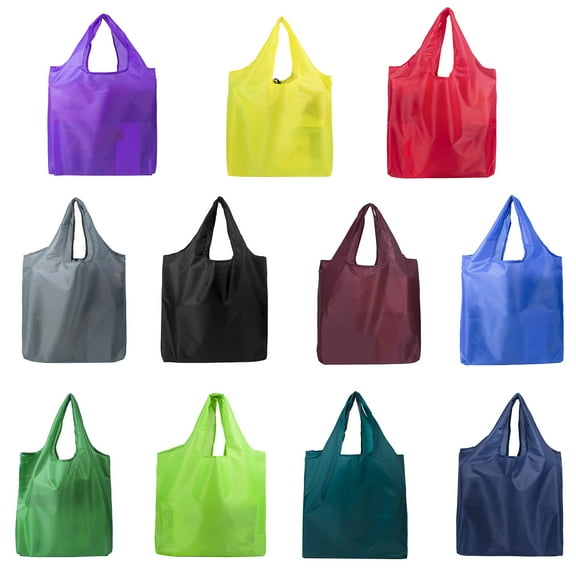Limei Reusable Grocery Bags, Foldable Machine Washable Reusable Shopping Bags, Bulk Colorful Extra Large Folding Reusable Bags Totes Storage Bag Lightweight Polyester Fabric
