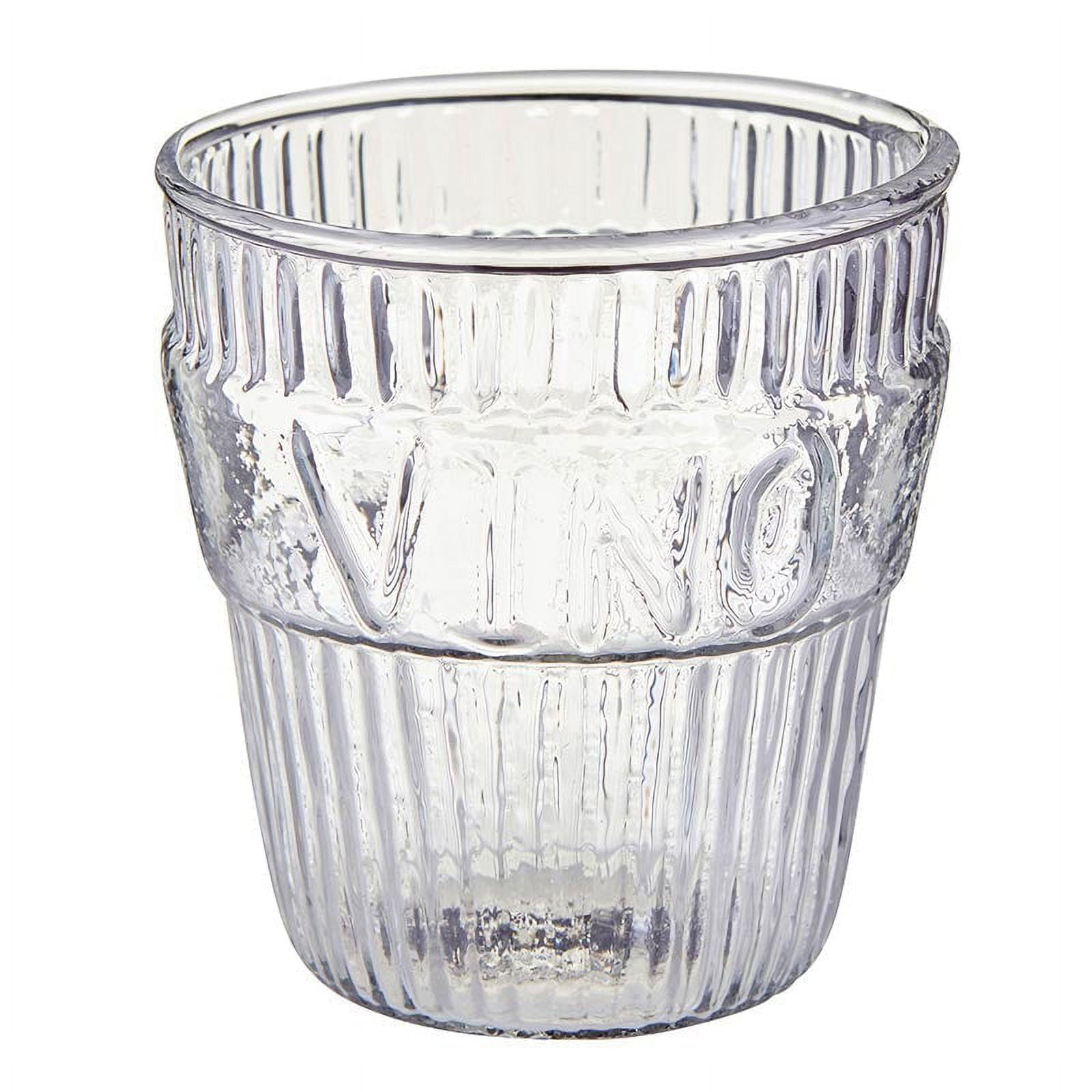 Creative Brands Vino and Wine Table Glass, 3.5-inch Height, Set of 4, Clear