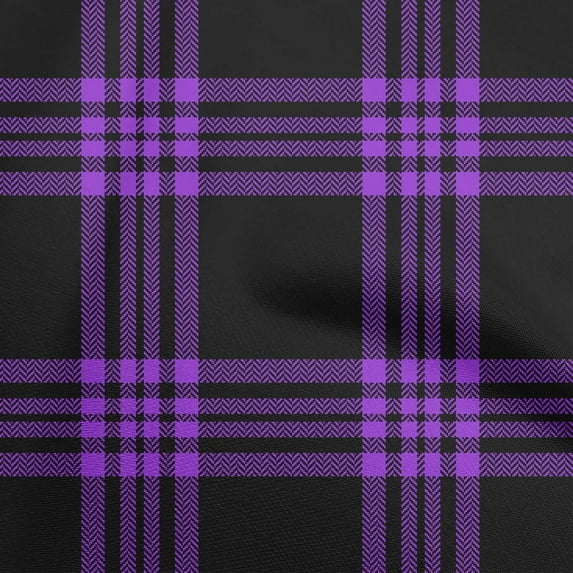 oneOone Cotton Silk Purple Fabric Tartan Diy Clothing Quilting Fabric Print Fabric By Yard 42 Inch Wide