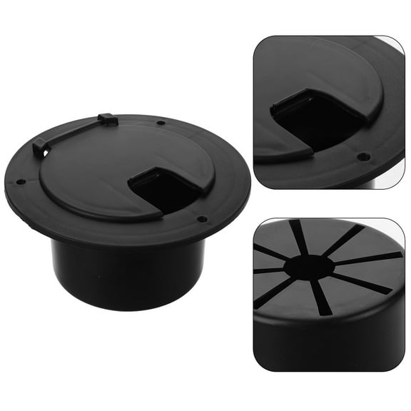 RENACLIPY Rv Power Cable Hatch ABS Waterproof Round Wire Cover Black for Farm Use