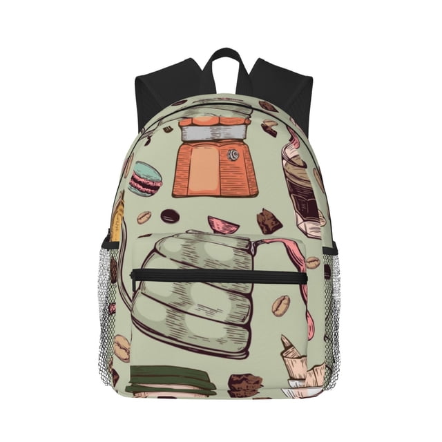 Easygdp Coffee Makers Macaroons Chocolate Mochila Casual para Portátil, Mochila para Escuela, Viajes, Negocios