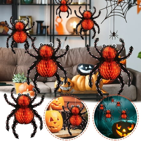 

Kuluzego Halloween Decorations Bar Paper Hanging Spider Pendant PendantBig Deal Y