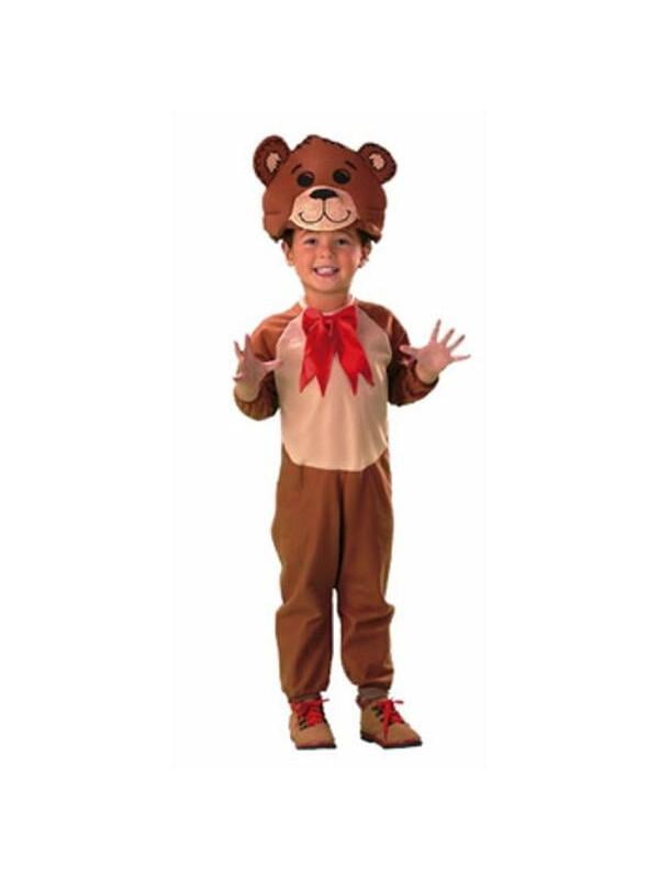 Forum Novelties Baby Teddy Bear Costume – Plush Brown Jumpsuit With Headpiece, Infant Size