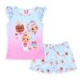 thumbnail image 2 of Cry Babies Magic Tears Fantasy Unicorn Ruffle Sleeve Toddler Girls Pajama Set with Shorts 2 Piece Set, 2 of 7