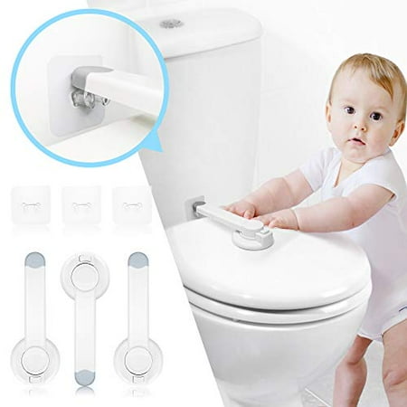 Child Safe Toilet Lock (3 Pack) Upgraded Gapless Baby Proofing Toilet Locks with Strong 3M Adhesive,Fit for Most Toilet Lid?Easy Installation with No Damage to Toilet.