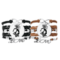 thumbnail image 1 of Ancient Egypt Decorative Art Pattern Bracelet Hand Strap Leather Rope Wristband Double Set, 1 of 3