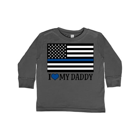 

Inktastic Police Officer Dad Law Enforcement Flag Gift Toddler Boy or Toddler Girl Long Sleeve T-Shirt